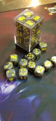Games Cube Dice Black with Yellow
